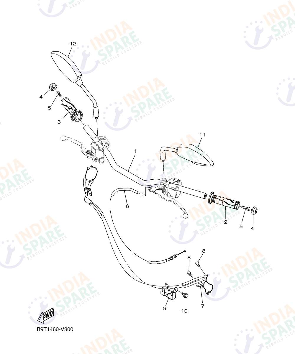 YAMAHA D772 MT 03 Series STEERING HANDLE & CABLE